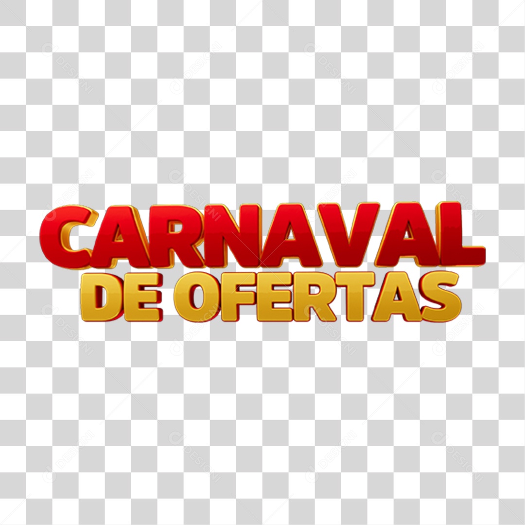 Texto 3D Ofertas de Carnaval PNG Transparente