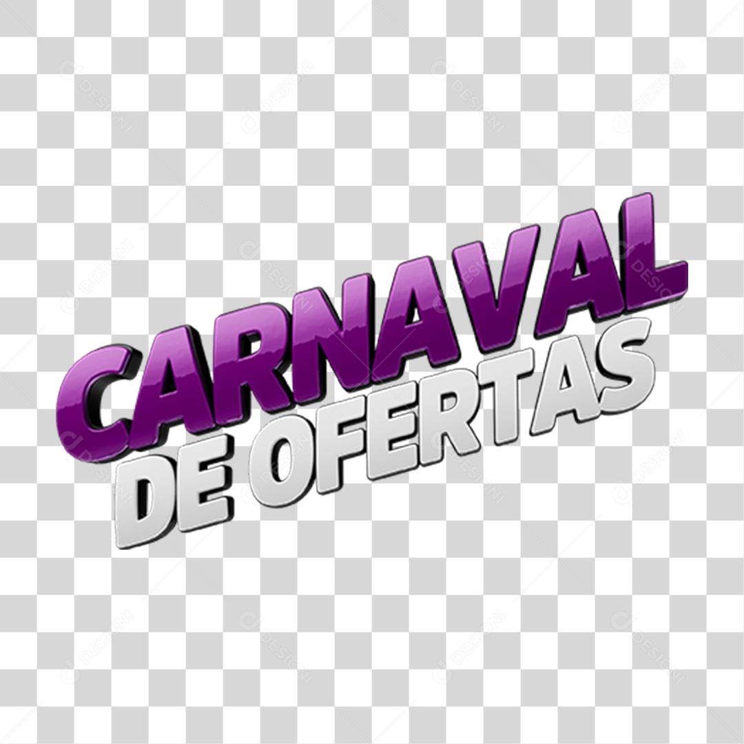 Texto 3D Ofertas de Carnaval PNG Transparente