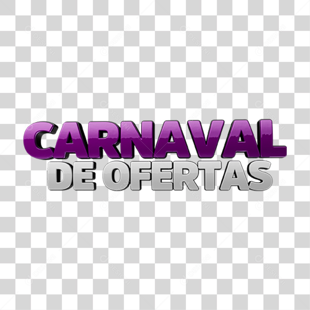 Texto 3D Ofertas de Carnaval PNG Transparente