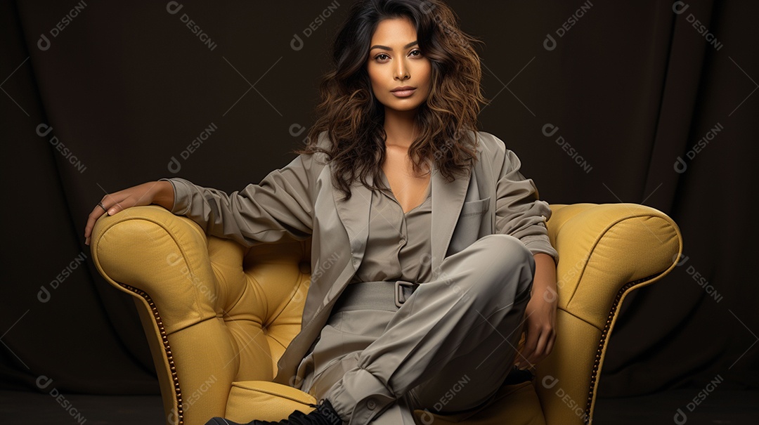 Foto ampla de comprimento de jovem asiática inclinada