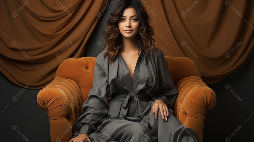 Foto ampla de comprimento de jovem asiática inclinada