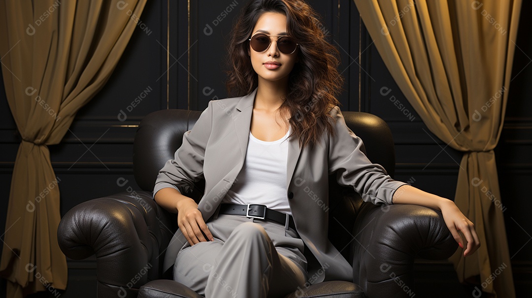 Foto ampla de comprimento de jovem asiática inclinada