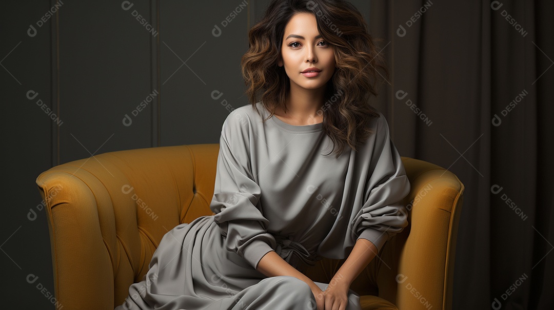 Foto ampla de comprimento de jovem asiática inclinada