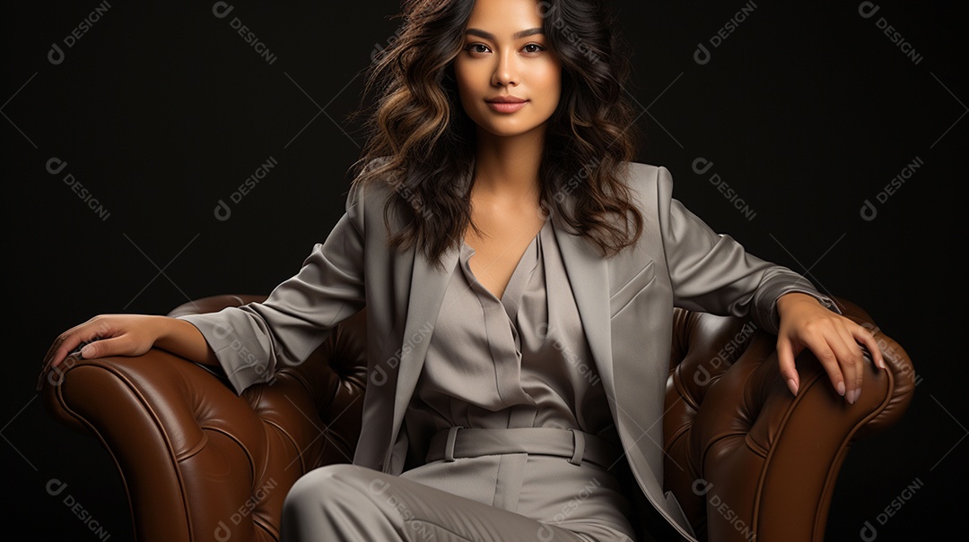 Foto ampla de comprimento de jovem asiática inclinada