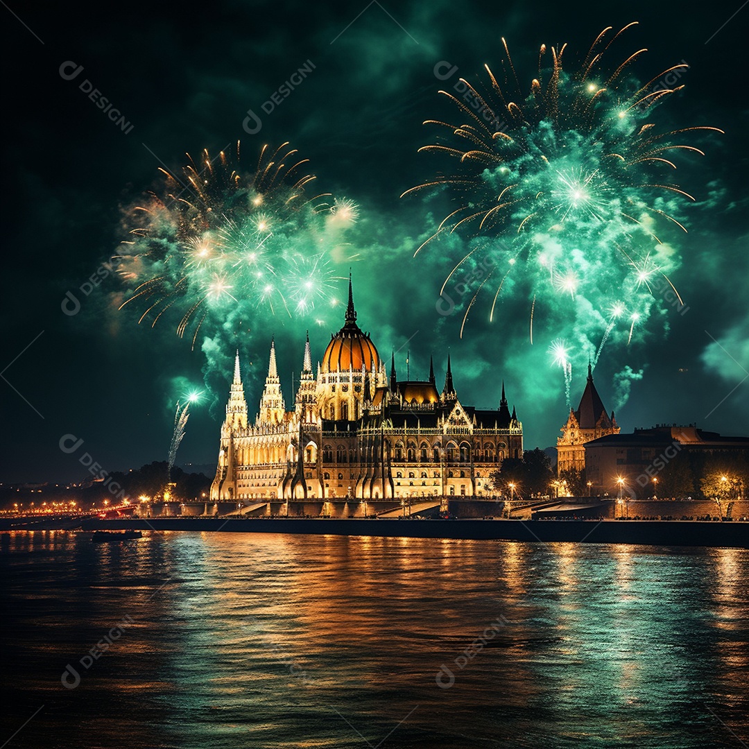 Plano geral de fogos verdes sobre Budapeste