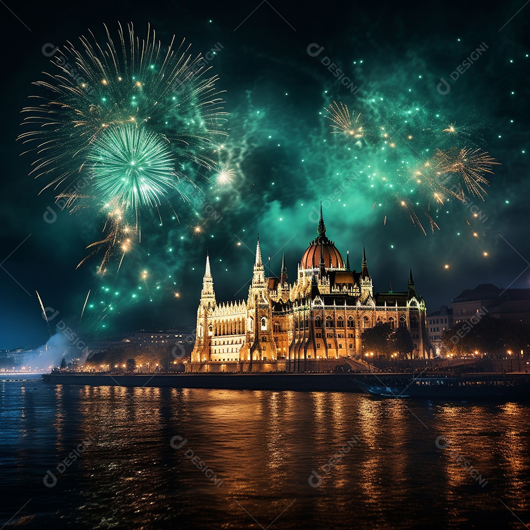 Plano geral de fogos verdes sobre Budapeste