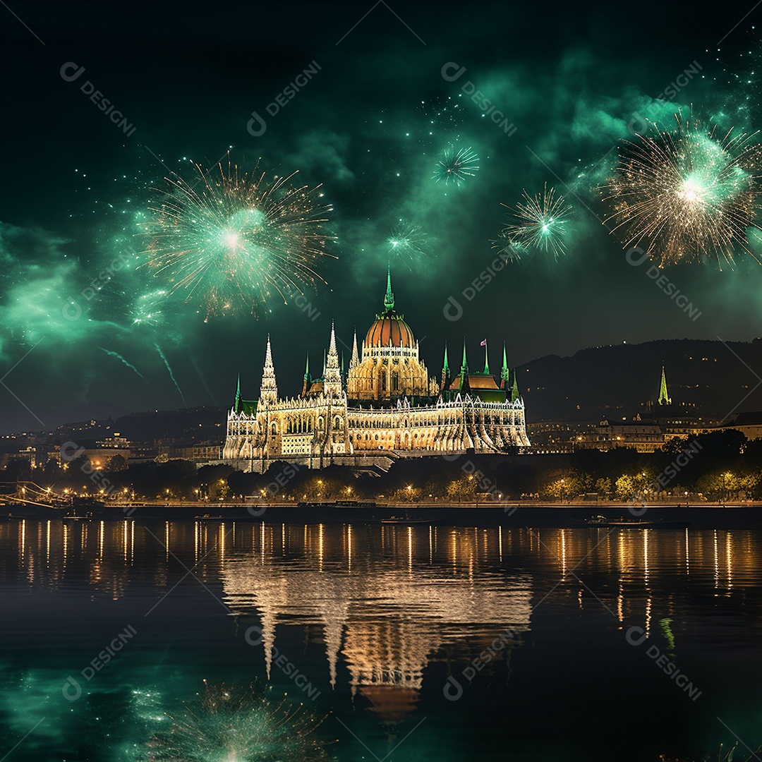 Plano geral de fogos verdes sobre Budapeste