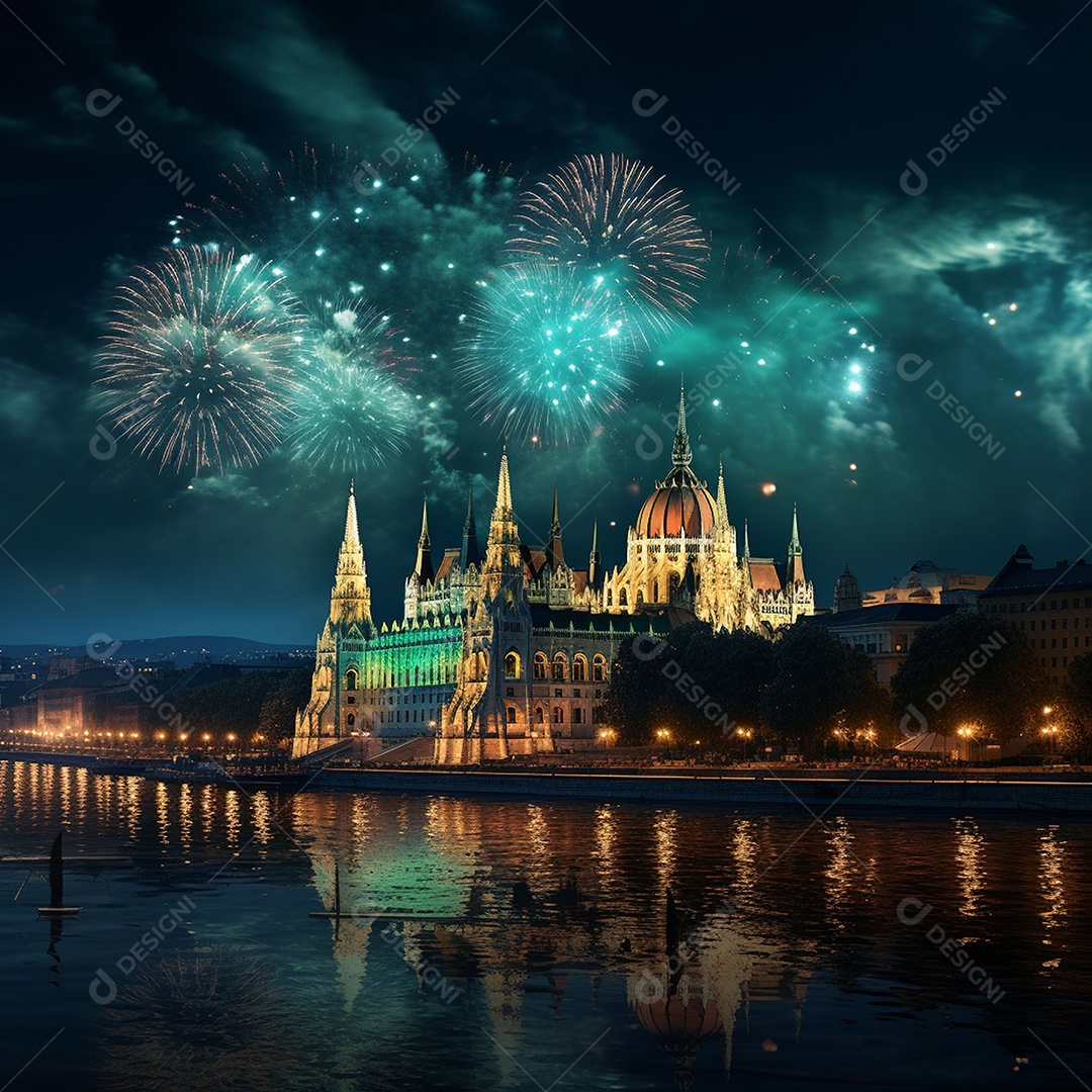 Plano geral de fogos verdes sobre Budapeste