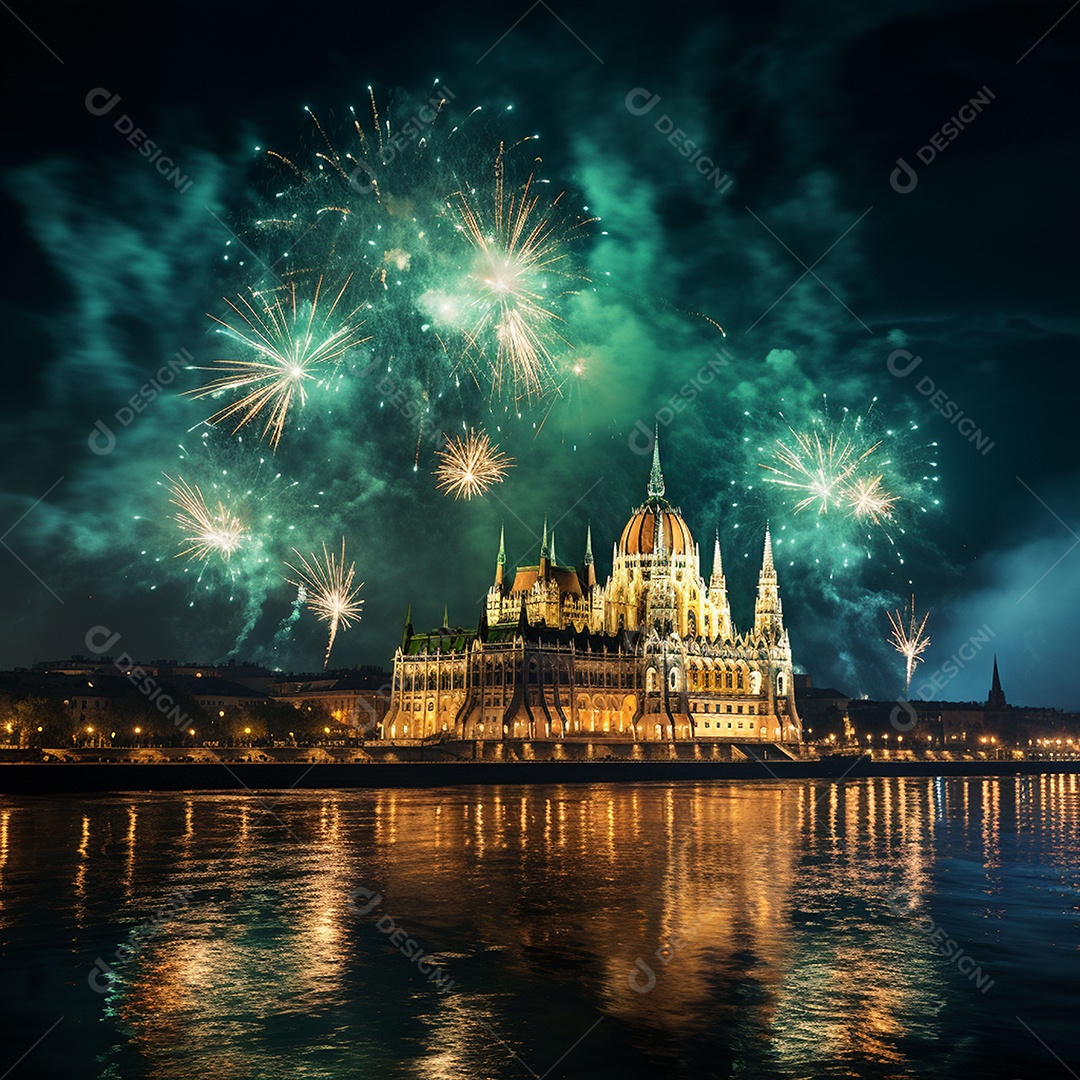 Plano geral de fogos verdes sobre Budapeste