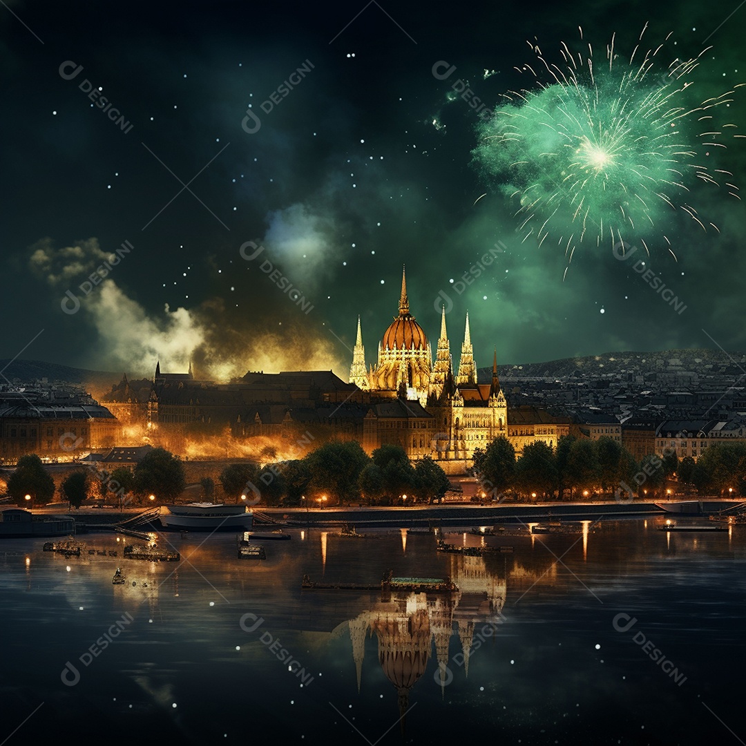 Plano geral de fogos verdes sobre Budapeste