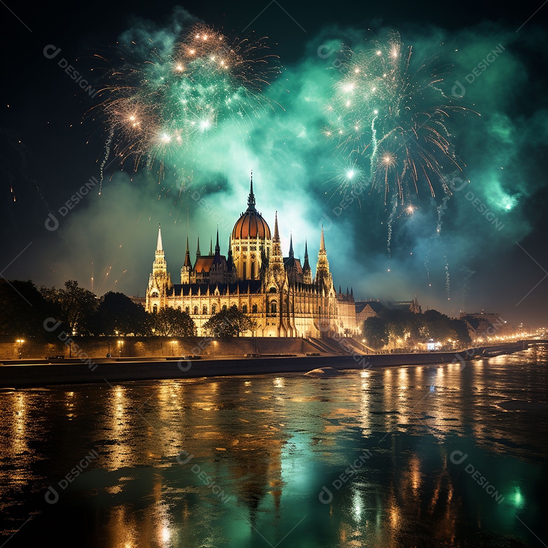 Plano geral de fogos verdes sobre Budapeste