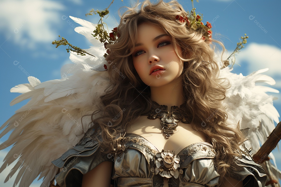 Jovem loira com asas