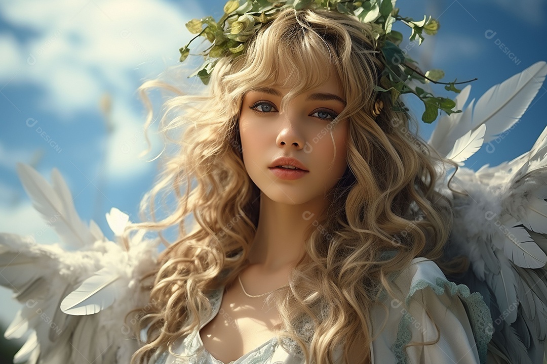Jovem loira com asas