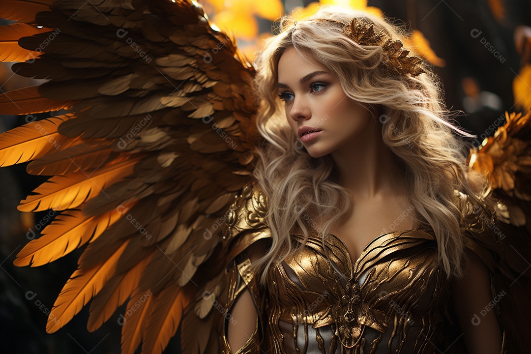 Jovem loira com asas