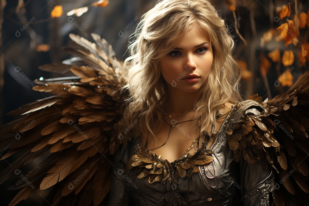 Jovem loira com asas