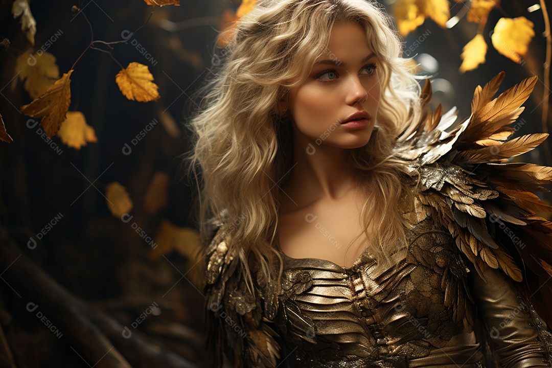 Jovem loira com asas