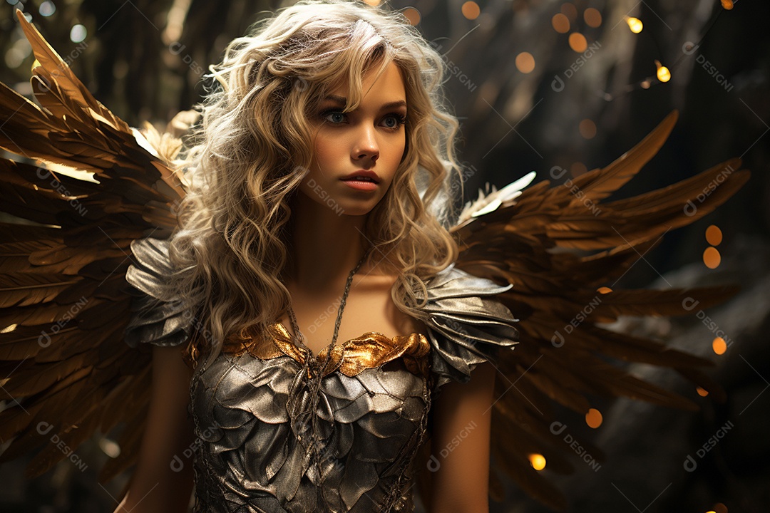 Jovem loira com asas