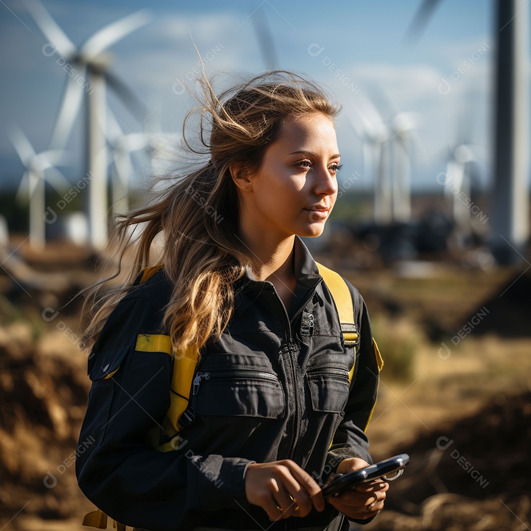 Engenheiras de uniforme e capacete