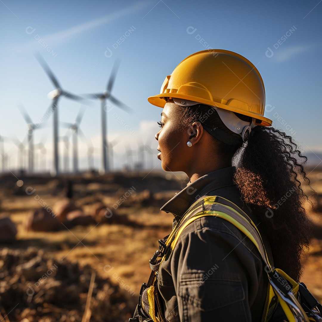 Engenheiras de uniforme e capacete