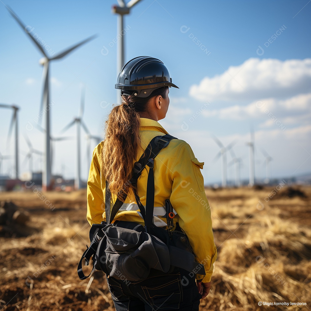 Engenheiras de uniforme e capacete