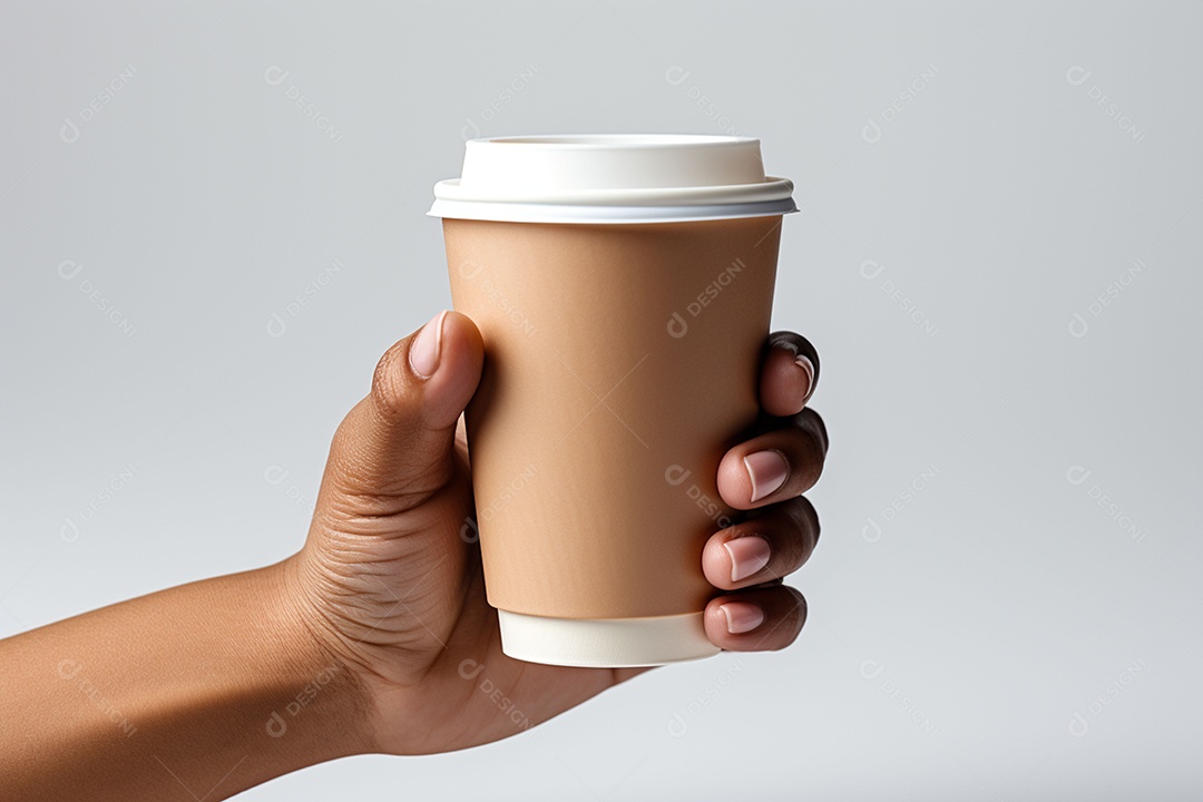 Mulheres segurando um copo de papelão com café para viagem