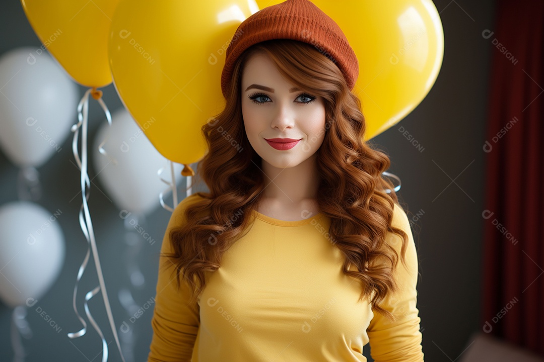 Jovem usando boné de festa segurando chapéu colorido