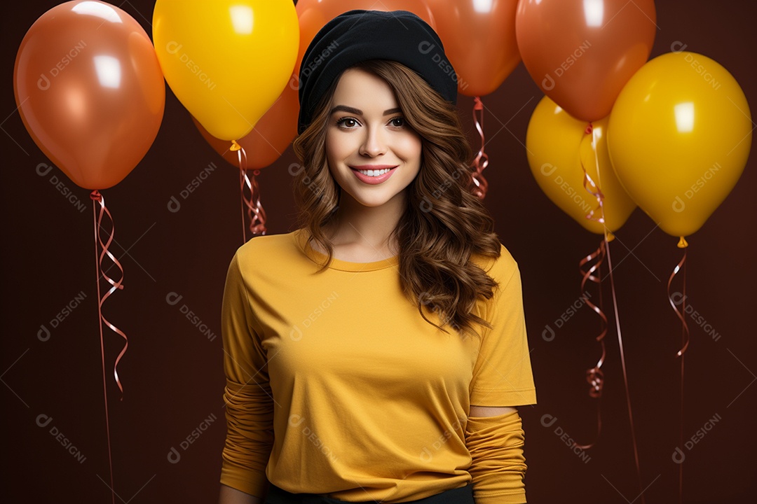 Jovem usando boné de festa segurando chapéu colorido