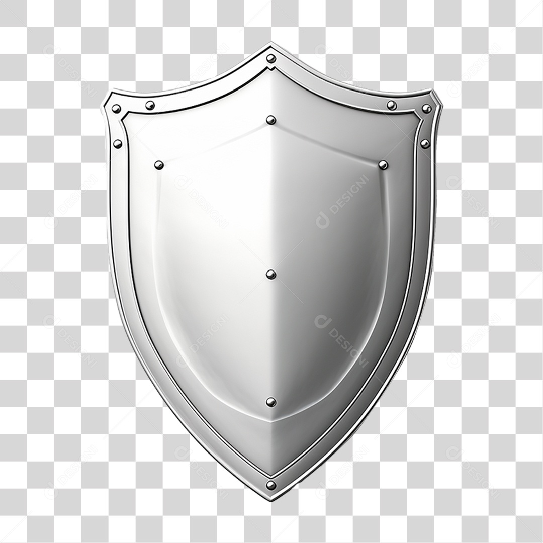 Elemento 3D Escudo Cavaleiro Shield Para Composição PNG Transparente