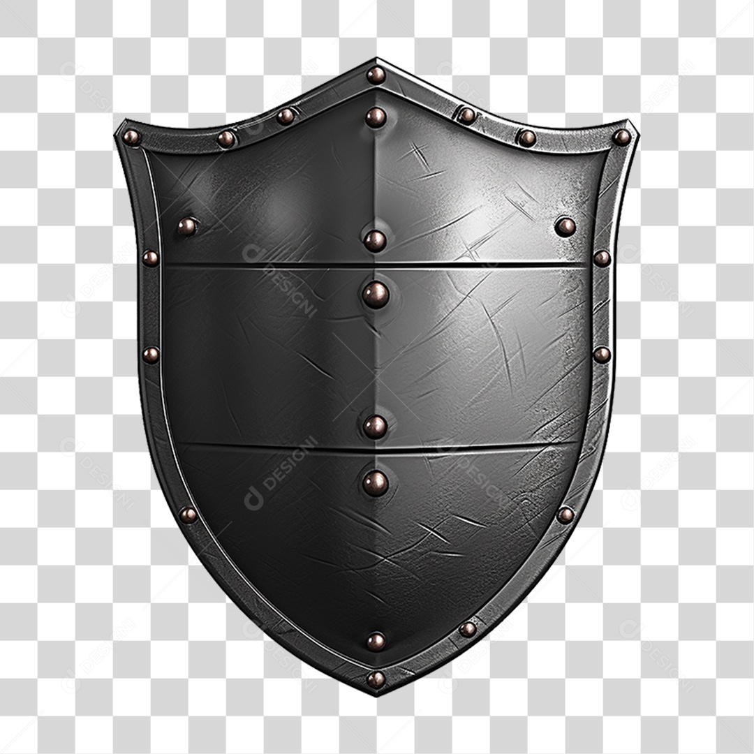 Elemento 3D Escudo Cavaleiro Shield Para Composição PNG Transparente