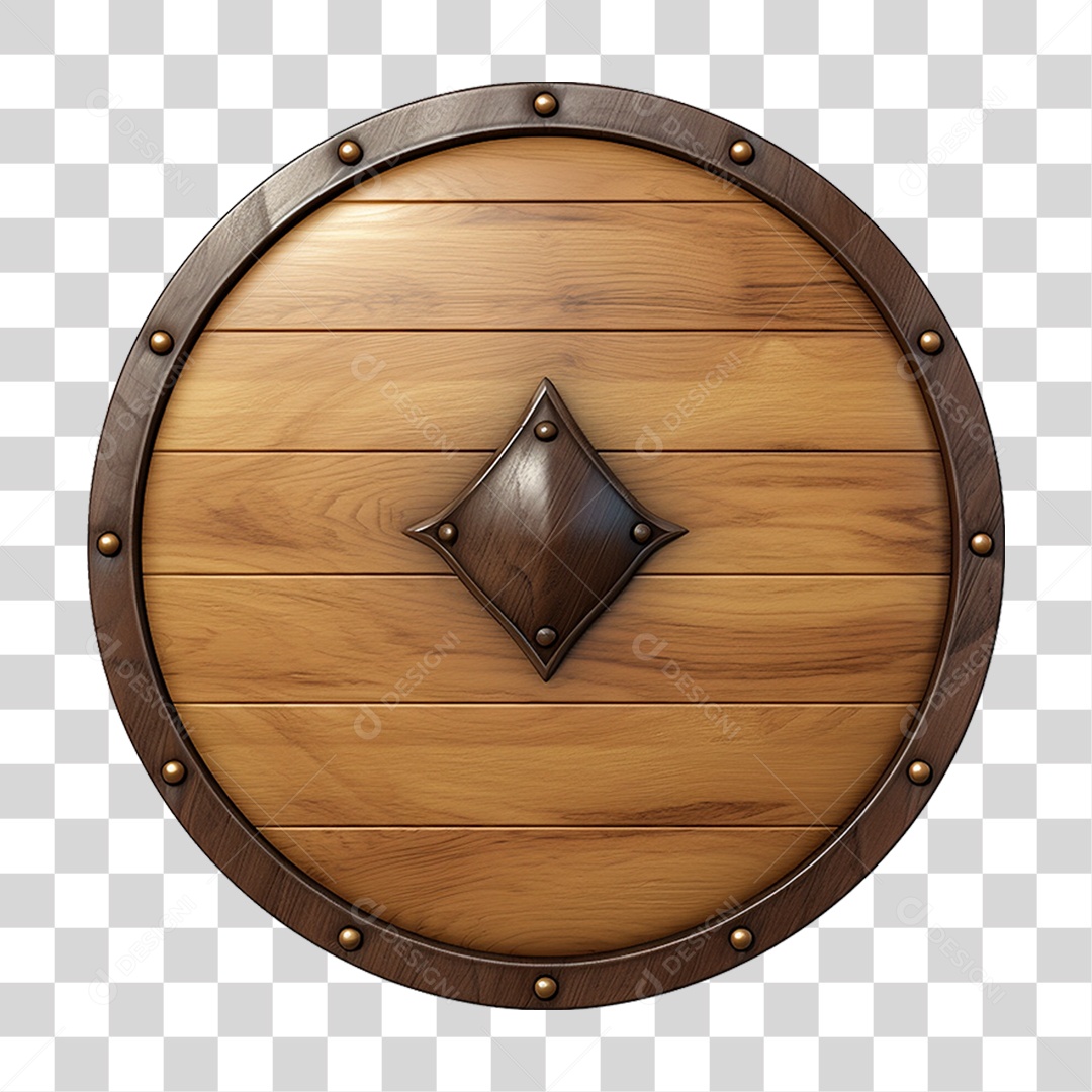 Elemento 3D Escudo Cavaleiro Shield Para Composição PNG Transparente