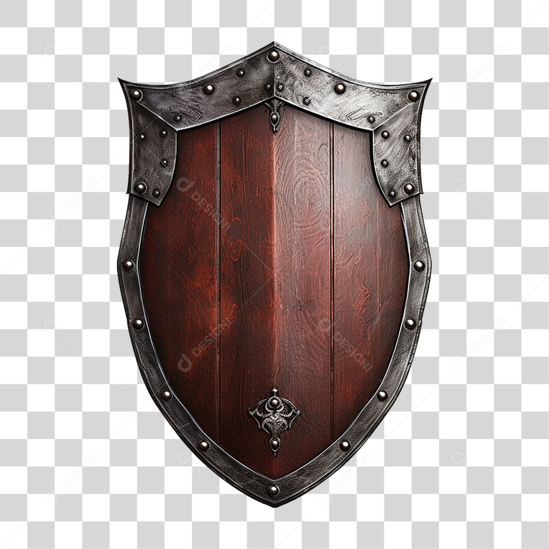 Elemento 3D Escudo Cavaleiro Shield Para Composição PNG Transparente