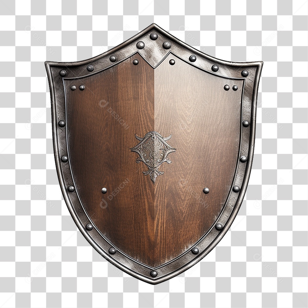 Elemento 3D Escudo Cavaleiro Shield Para Composição PNG Transparente