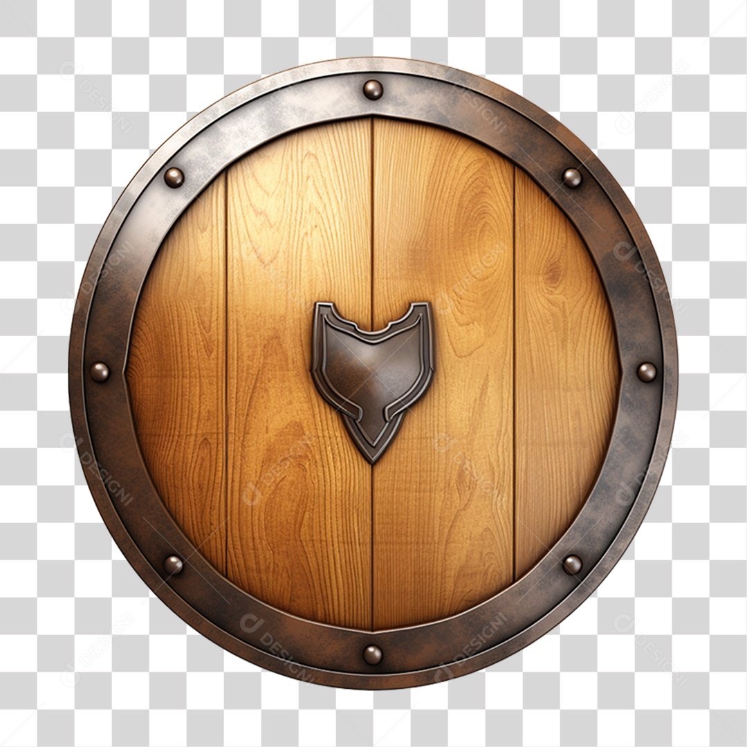 Elemento 3D Escudo Cavaleiro Shield Para Composição PNG Transparente