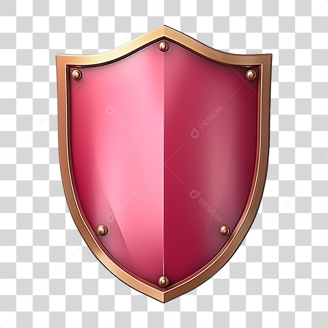 Elemento 3D Escudo Cavaleiro Shield Para Composição PNG Transparente