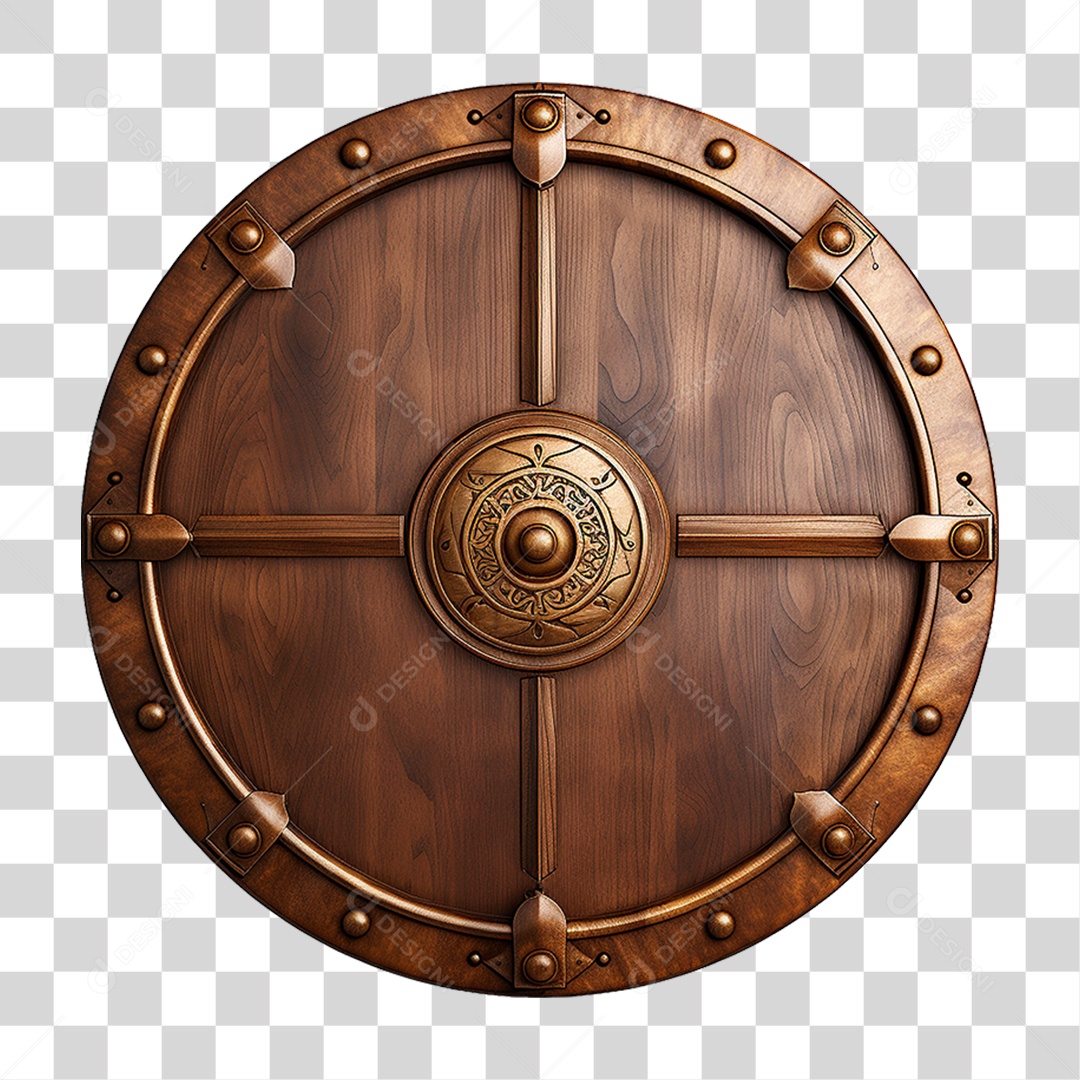 Elemento 3D Escudo Cavaleiro Shield Para Composição PNG Transparente