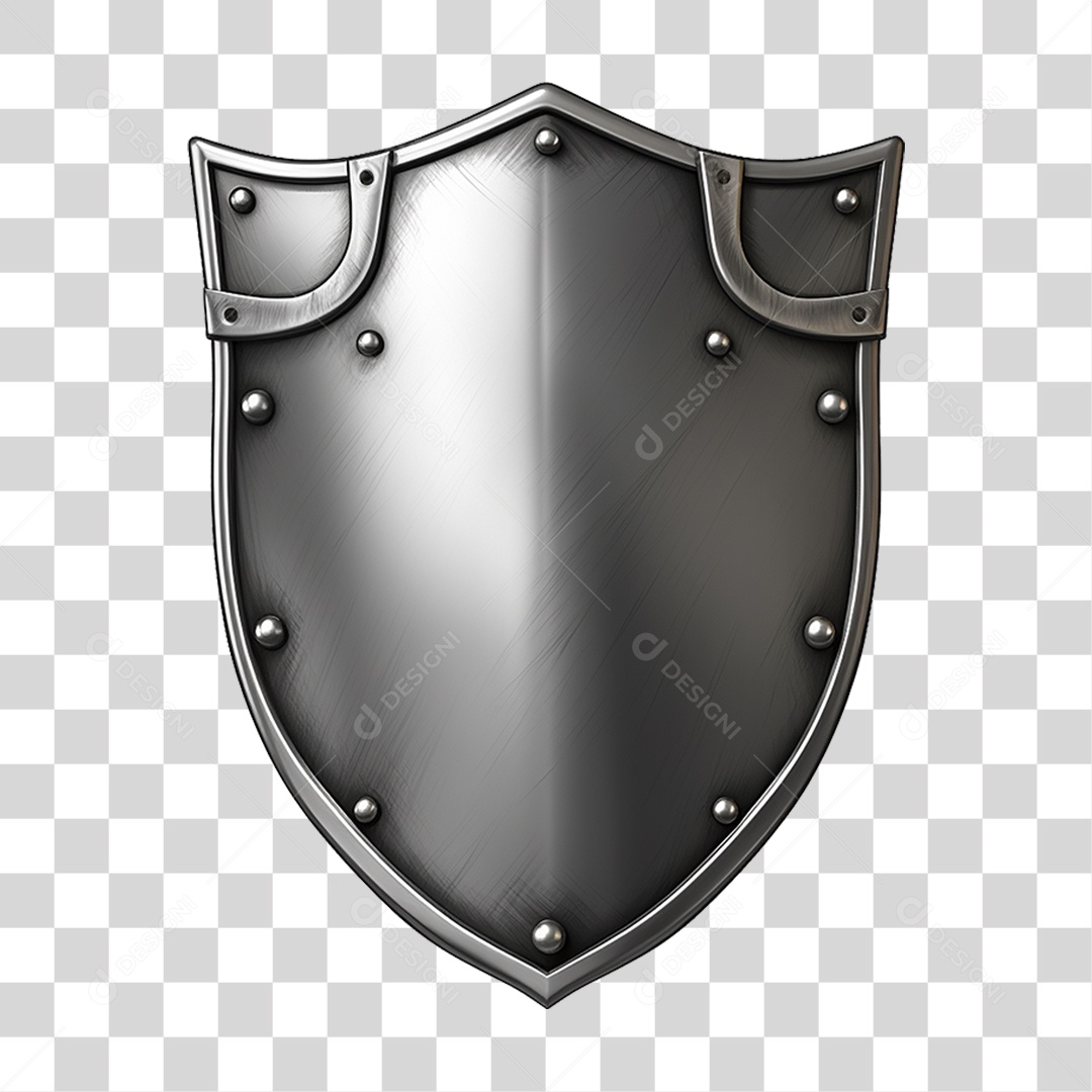 Elemento 3D Escudo Cavaleiro Shield Para Composição PNG Transparente