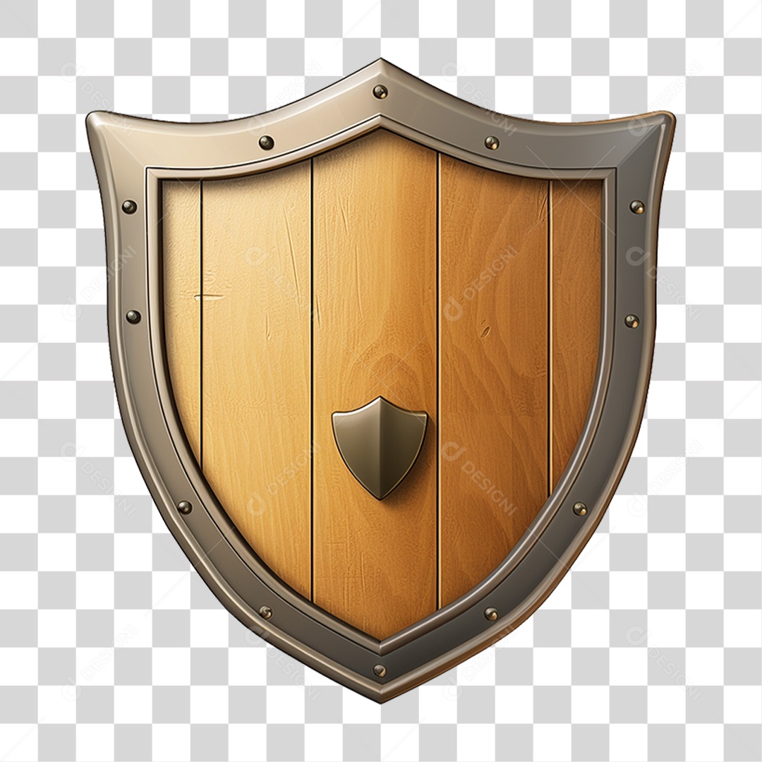 Elemento 3D Escudo Cavaleiro Shield Para Composição PNG Transparente