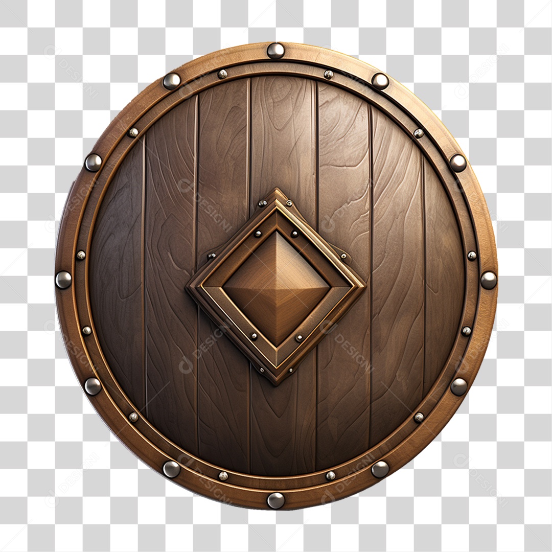 Elemento 3D Escudo Cavaleiro Shield Para Composição PNG Transparente