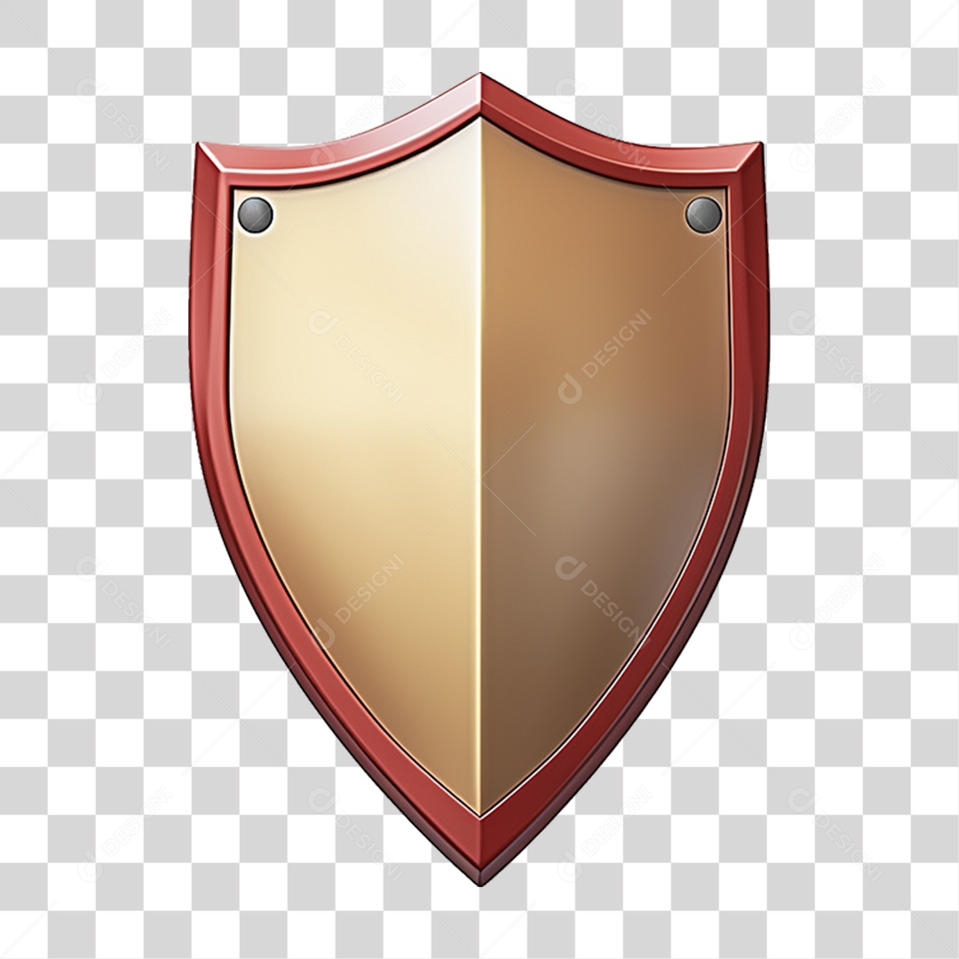 Elemento 3D Escudo Cavaleiro Shield Para Composição PNG Transparente