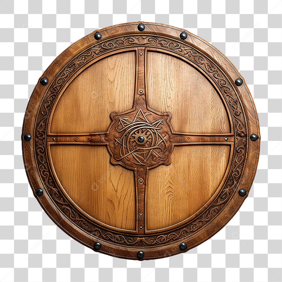 Elemento 3D Escudo Cavaleiro Shield Para Composição PNG Transparente