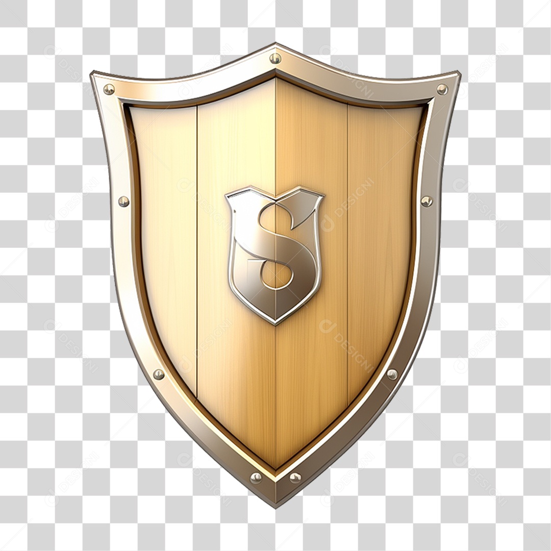 Elemento 3D Escudo Cavaleiro Shield Para Composição PNG Transparente