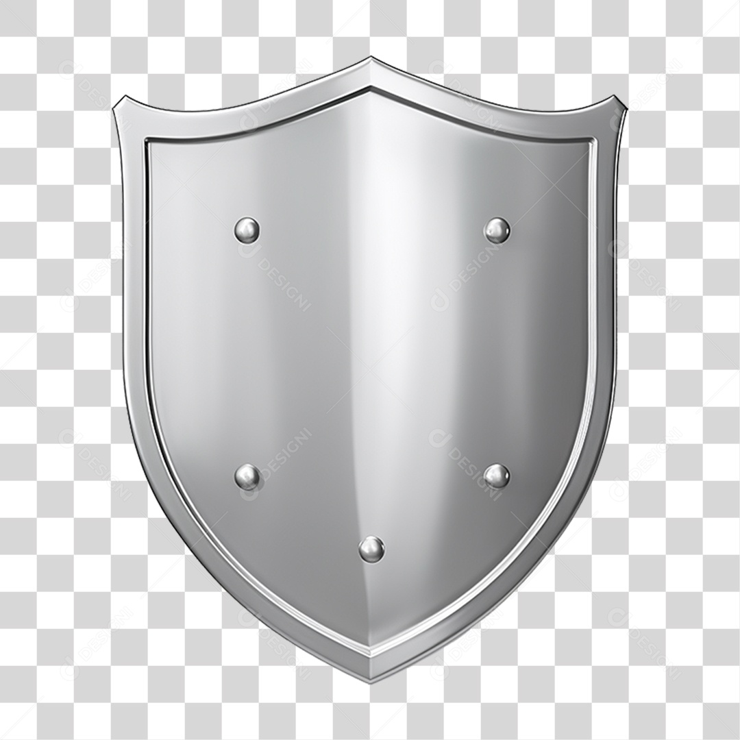 Elemento 3D Escudo Cavaleiro Shield Para Composição PNG Transparente