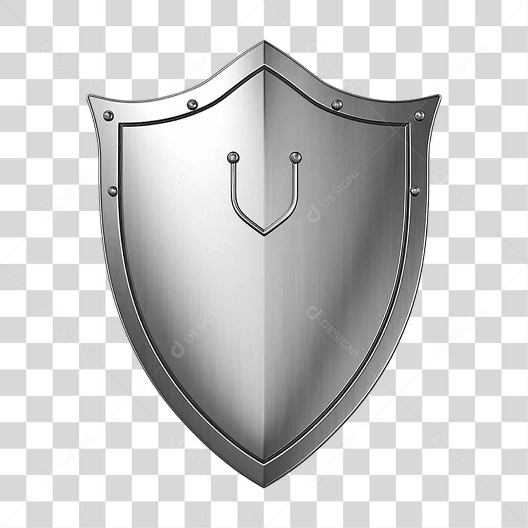 Elemento 3D Escudo Cavaleiro Shield Para Composição PNG Transparente