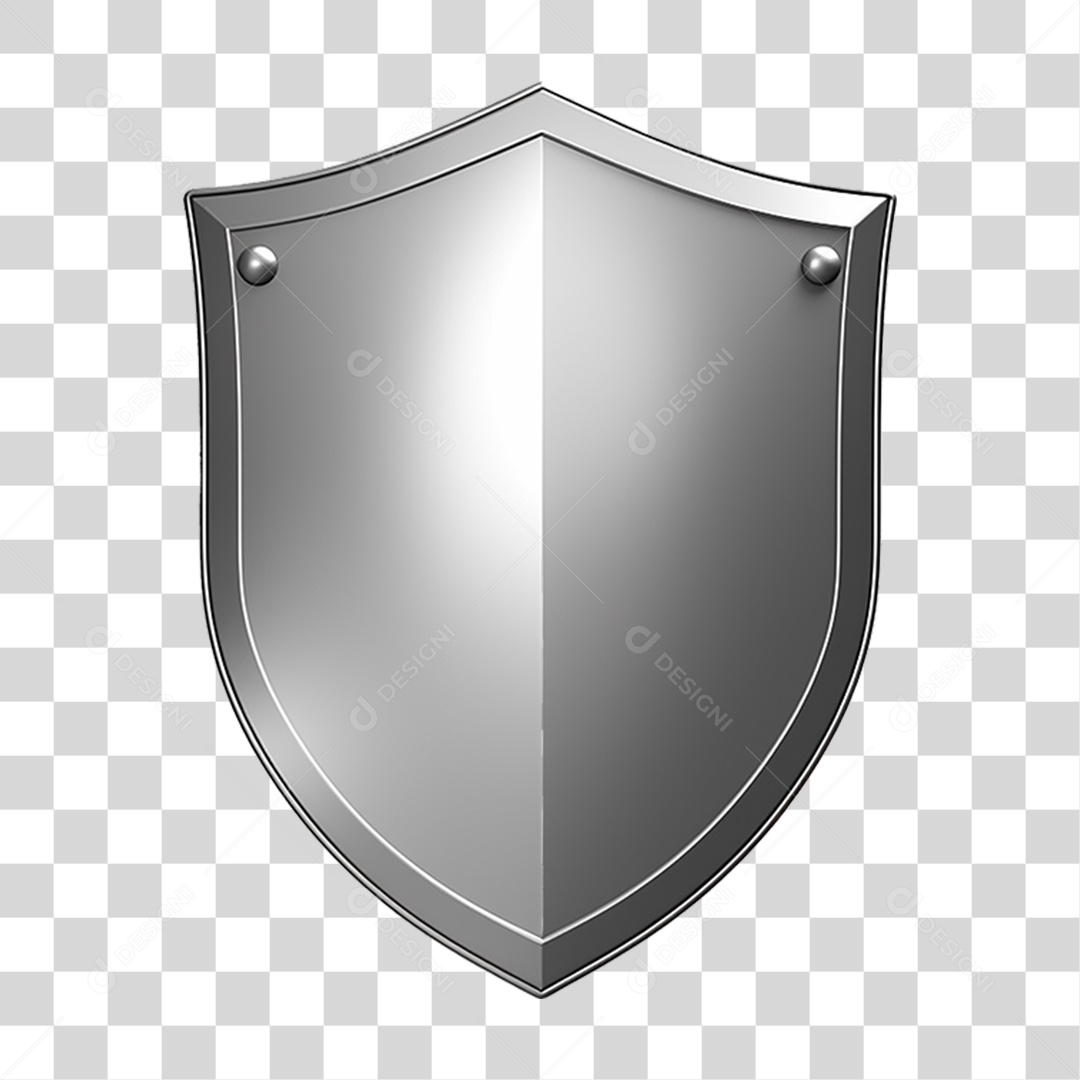 Elemento 3D Escudo Cavaleiro Shield Para Composição PNG Transparente