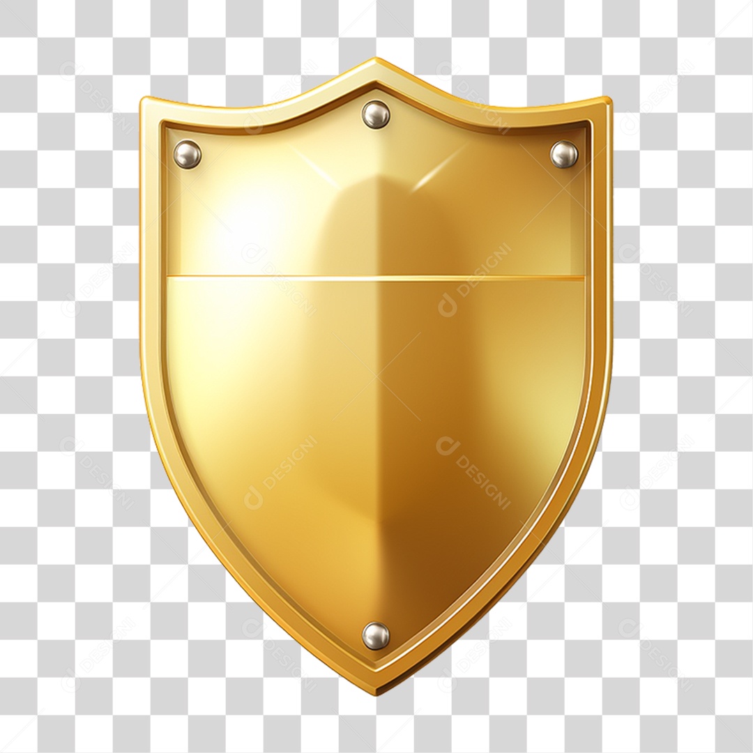 Elemento 3D Escudo Cavaleiro Shield Para Composição PNG Transparente