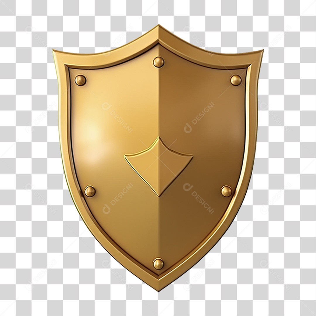 Elemento 3D Escudo Cavaleiro Shield Para Composição PNG Transparente