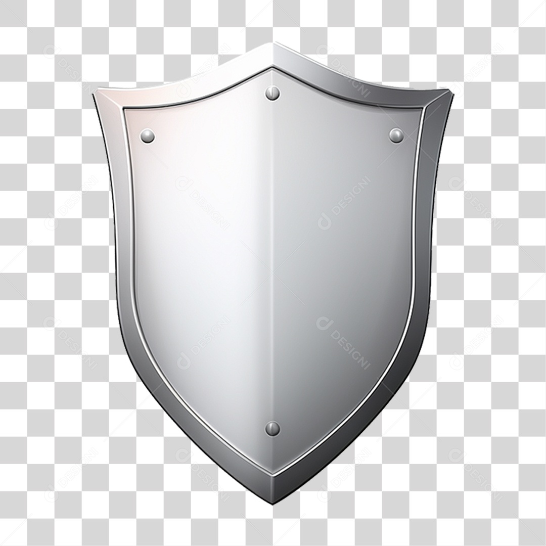 Elemento 3D Escudo Cavaleiro Shield Para Composição PNG Transparente