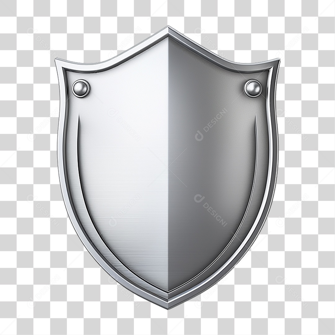 Elemento 3D Escudo Cavaleiro Shield Para Composição PNG Transparente