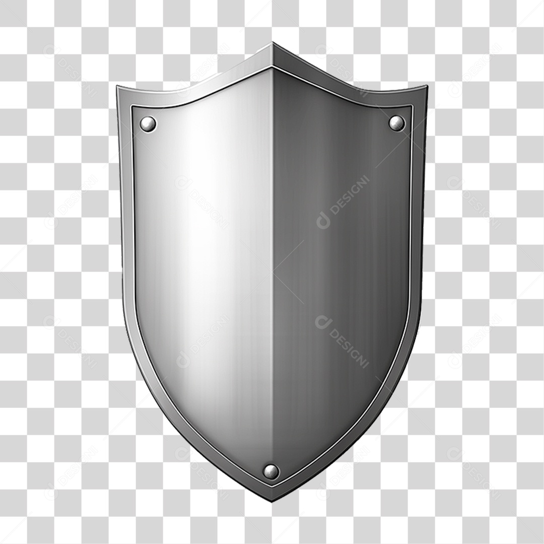 Elemento 3D Escudo Cavaleiro Shield Para Composição PNG Transparente