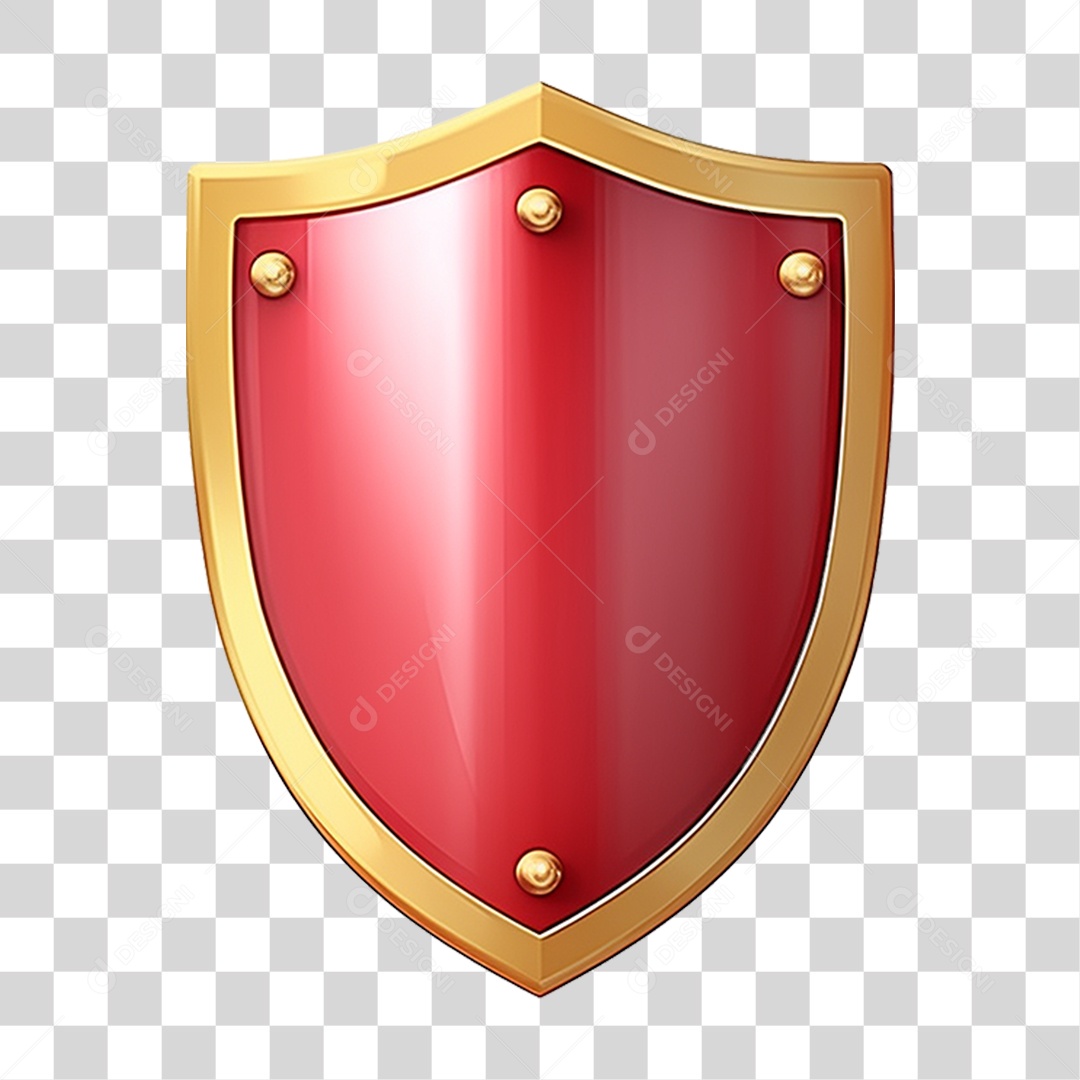 Elemento 3D Escudo Cavaleiro Shield Para Composição PNG Transparente